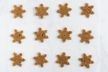 Toasting the bread snowflakes