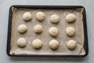 Soft Glazed Ginger Cookies, step 2: shaping the cookies on the baking sheet