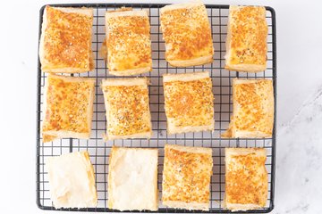 Making the speck, apple and ricotta millefeuilles, step 12