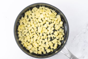 Making the speck, apple and ricotta millefeuilles, step 7