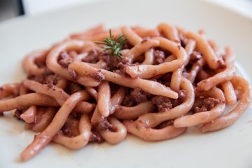 Recipe Strozzapreti with Red Wine and Sausage