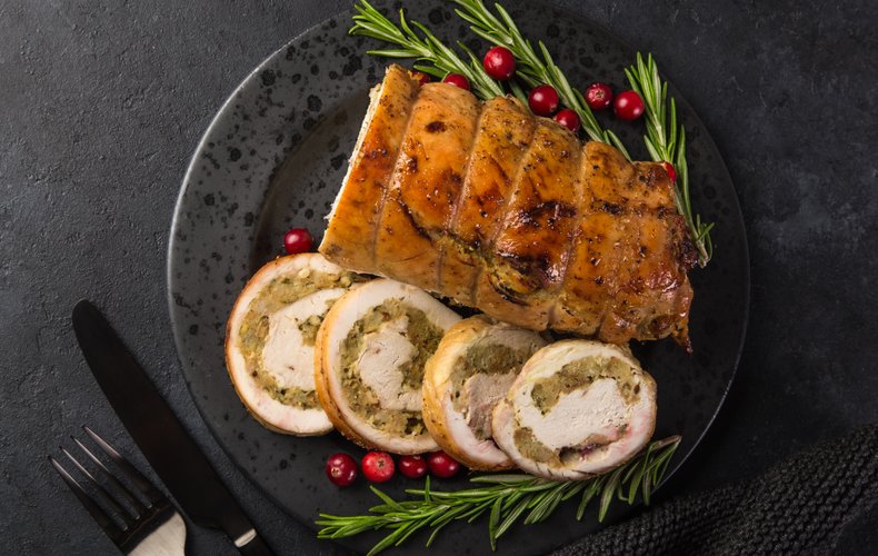 Stuffed turkey roll