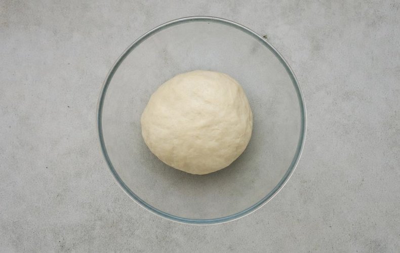 Swiss Chard and Ricotta Savory Pie, step 1: smooth dough of flour, water and olive oil
