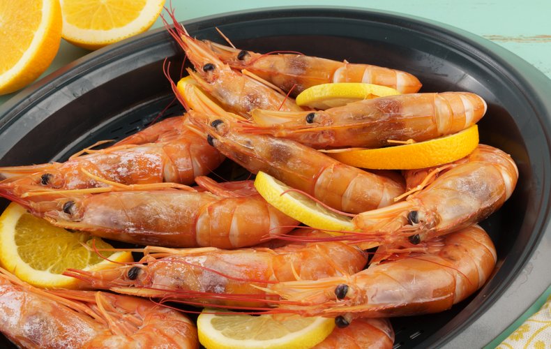 Jumbo shrimp cooked in the Thermomix