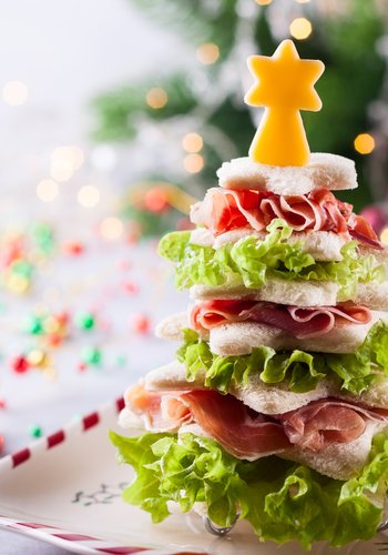 Recipe Tramezzini Christmas Trees (Stacked Star Sandwiches)