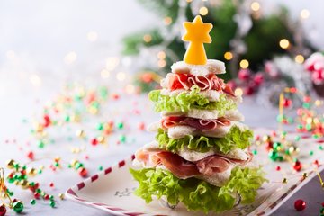 Recipe Tramezzini Christmas Trees (Stacked Star Sandwiches)