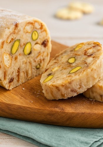 Recipe White Chocolate Salami with Pistachios